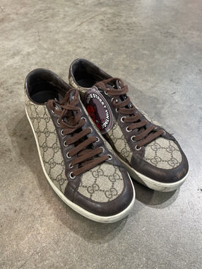 Gucci Monogram Leather low Trainers Size 7.5